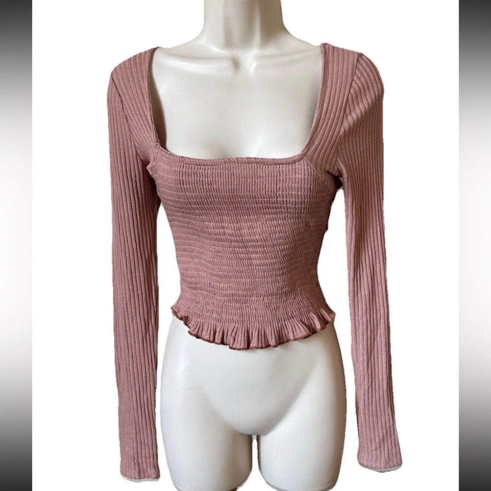 Windsor Mauve Ribbed Crop Top Size Medium